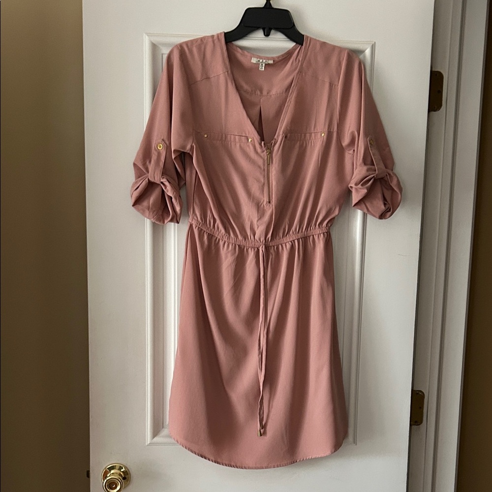 Chic Mauve Long Sleeve Dress